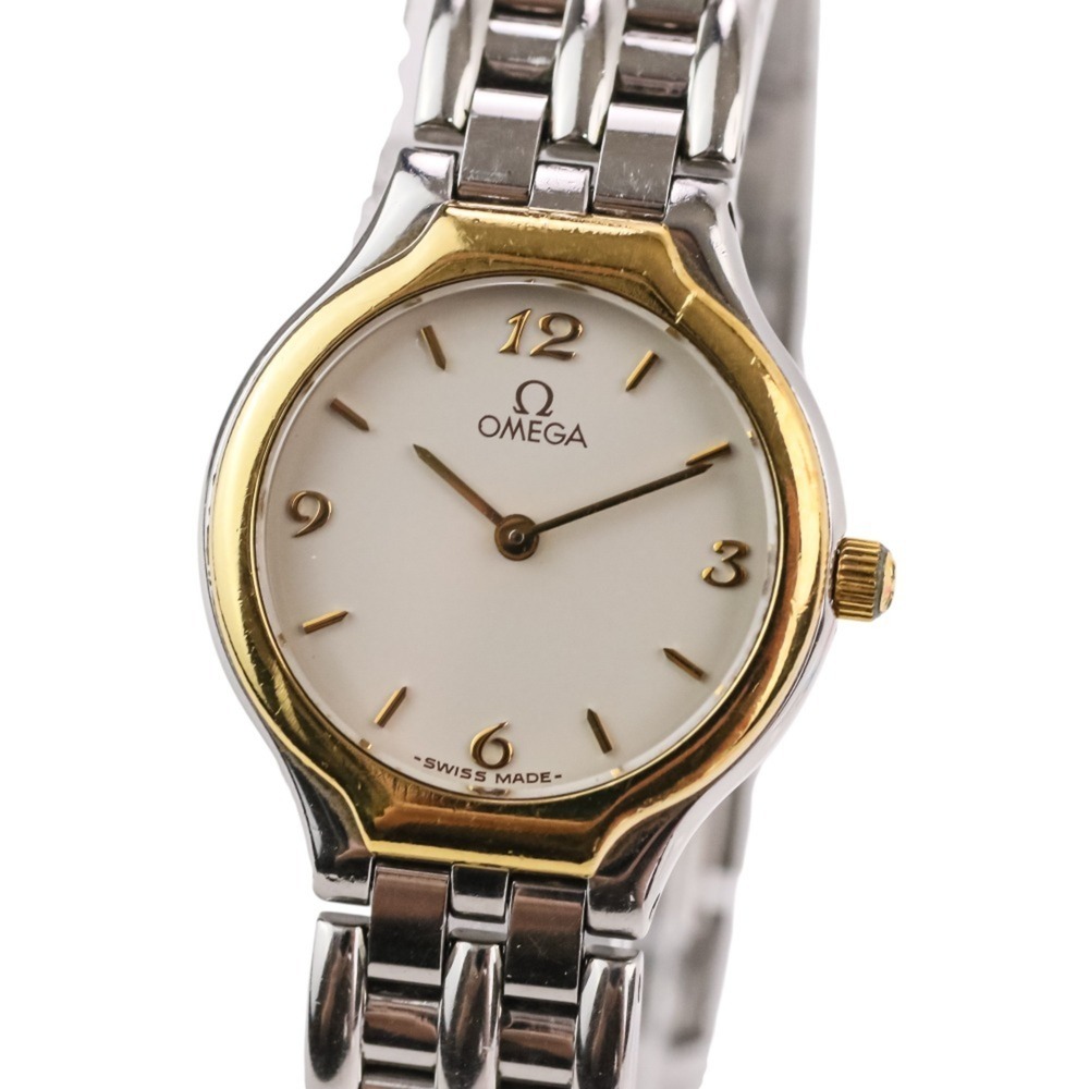 OMEGA De Ville Symbol Quartz Watch, White Dial, Silver/Gold Color, Women's